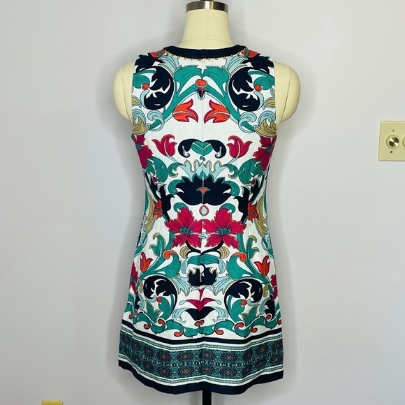 Laundry by Shelli Segal Printed Beaded Neck Dress- Size 6 - Picture 8 of 9